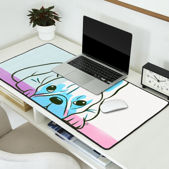 Adorable French Bulldog Puppy Artwork Desk Mat Gallery Image 2
