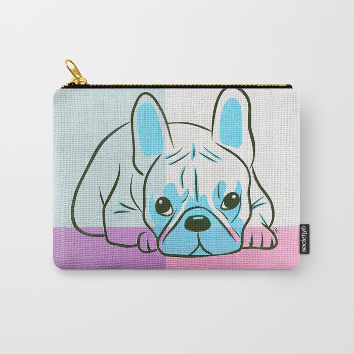 Adorable French Bulldog Puppy Artwork Carry All Pouch Gallery Image 1