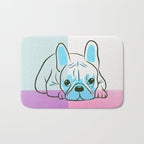 Adorable French Bulldog Puppy Artwork Bath Mat Gallery Image 1
