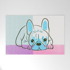 Adorable French Bulldog Puppy Artwork Welcome Mat Gallery Image 1