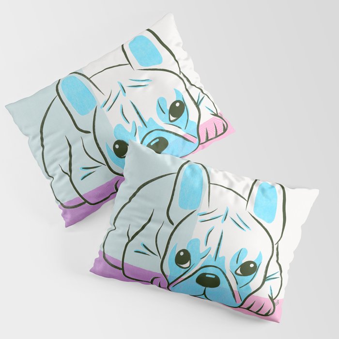Adorable French Bulldog Puppy Artwork Pillow Sham Gallery Image 3
