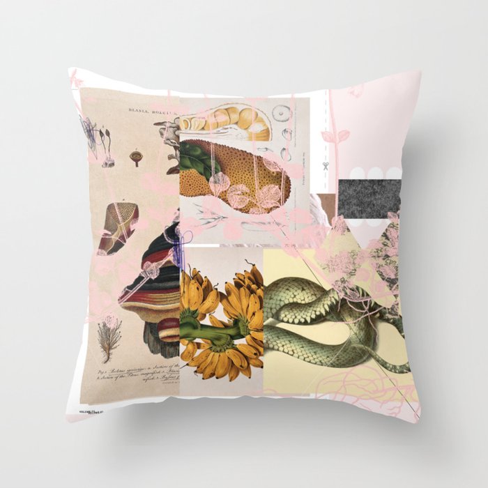 abstract white daydream flower Throw Pillow Gallery Image 6