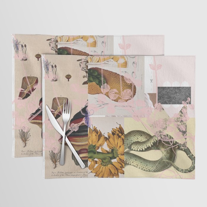 abstract white daydream flower Placemat Gallery Image 1