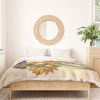 abstract white daydream flower Duvet Cover Gallery Image 3