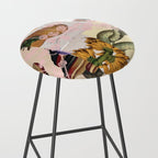 abstract white daydream flower Stool Gallery Image 2