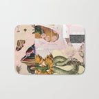 abstract white daydream flower Bath Mat Gallery Image 1
