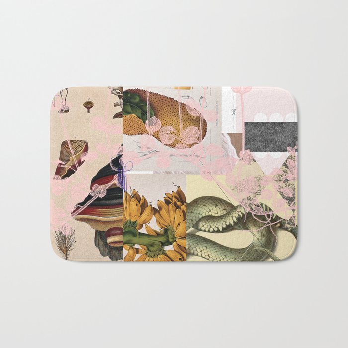 abstract white daydream flower Bath Mat Gallery Image 1