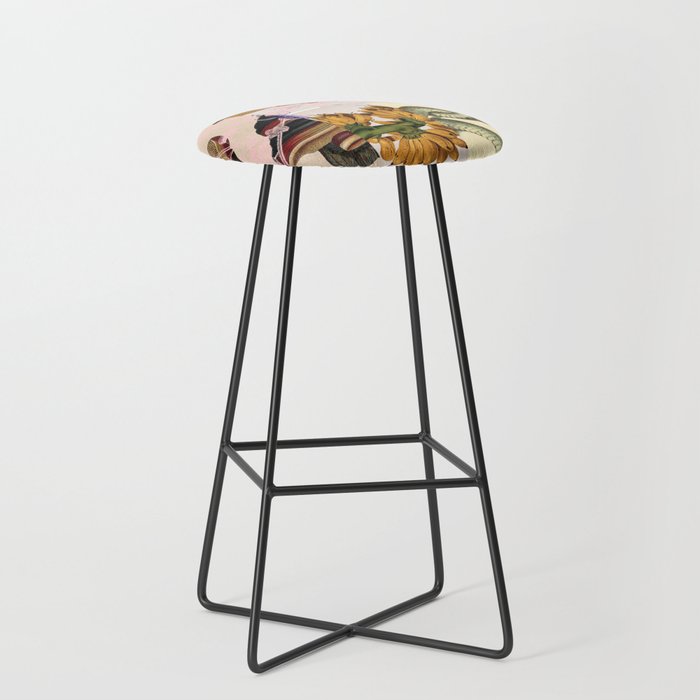 abstract white daydream flower Stool Gallery Image 1