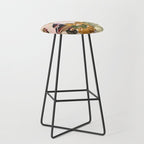 abstract white daydream flower Stool Gallery Image 1
