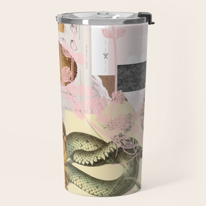 abstract white daydream flower Travel Mug Gallery Image 2