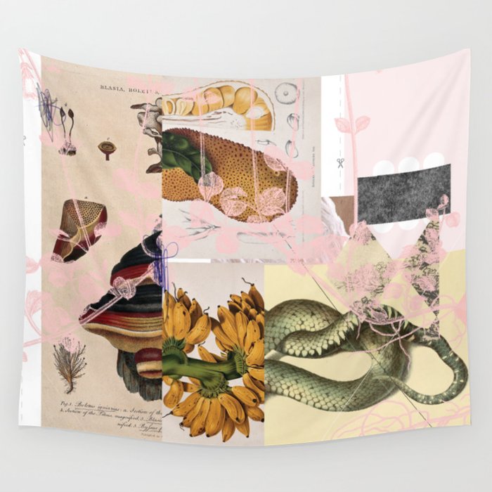 abstract white daydream flower Wall Tapestry Gallery Image 1