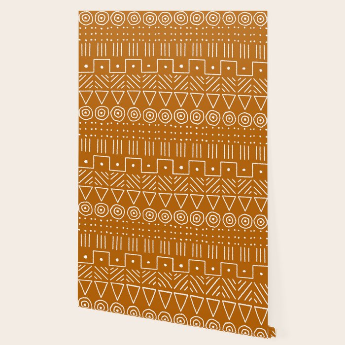 Mudcloth Style 1 in Orange Wallpaper Gallery Image 2
