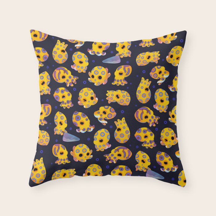 Blue-ringed octopus Throw Pillow Gallery Image 6