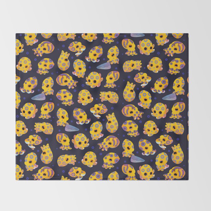 Blue-ringed octopus Throw Blanket Gallery Image 2