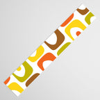 Long Piquet Mid Century Modern Pattern Retro Orange Avocado Brown White  Table Runner Gallery Image 3