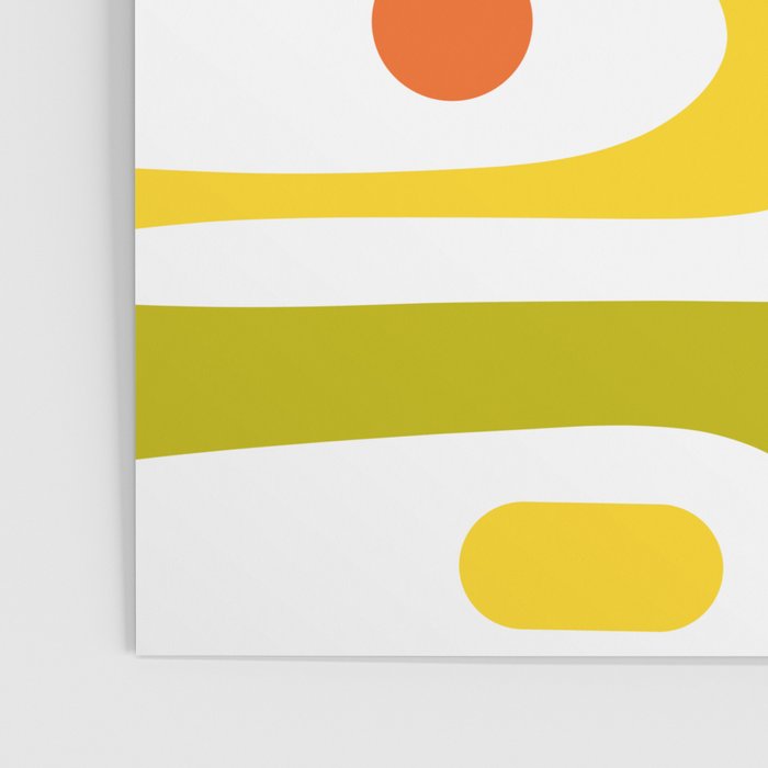 Long Piquet Mid Century Modern Pattern Retro Orange Avocado Brown White  Poster Gallery Image 3