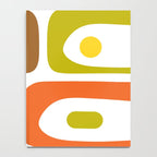 Long Piquet Mid Century Modern Pattern Retro Orange Avocado Brown White  Notebook Gallery Image 4
