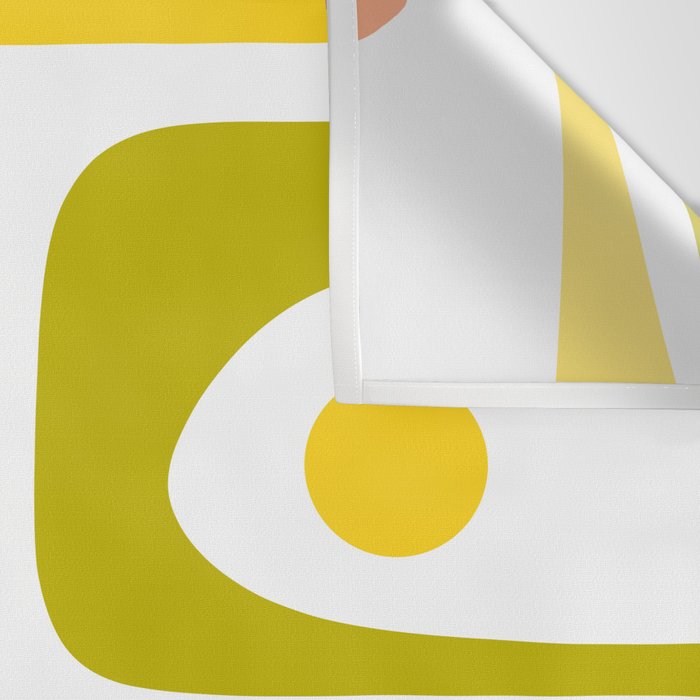 Long Piquet Mid Century Modern Pattern Retro Orange Avocado Brown White  Wall Tapestry Gallery Image 3