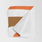 Long Piquet Mid Century Modern Pattern Retro Orange Avocado Brown White  Throw Blanket Gallery Image 3
