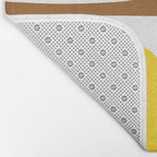 Long Piquet Mid Century Modern Pattern Retro Orange Avocado Brown White  Bath Mat Gallery Image 2