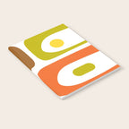 Long Piquet Mid Century Modern Pattern Retro Orange Avocado Brown White  Notebook Gallery Image 2
