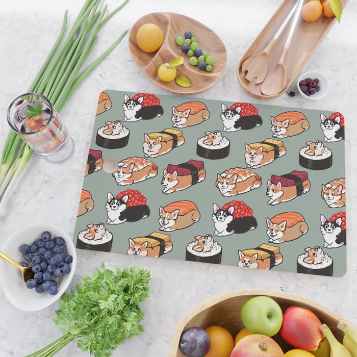 Sushi  Corgi Cutting Board Gallery Image 2