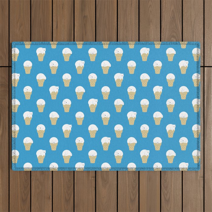 Polar Bear Ice Cream Pattern Outdoor Rug Gallery Image 1