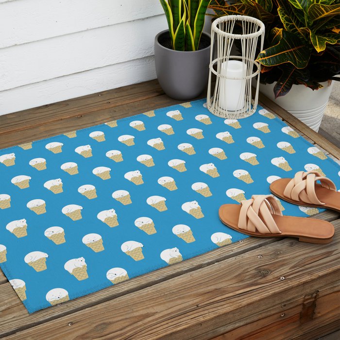 Polar Bear Ice Cream Pattern Outdoor Rug Gallery Image 2