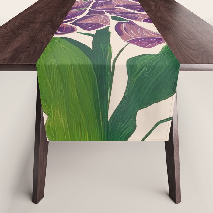 Contemporary Botanical Garden Foxglove in Bloom Table Runner Gallery Image 1