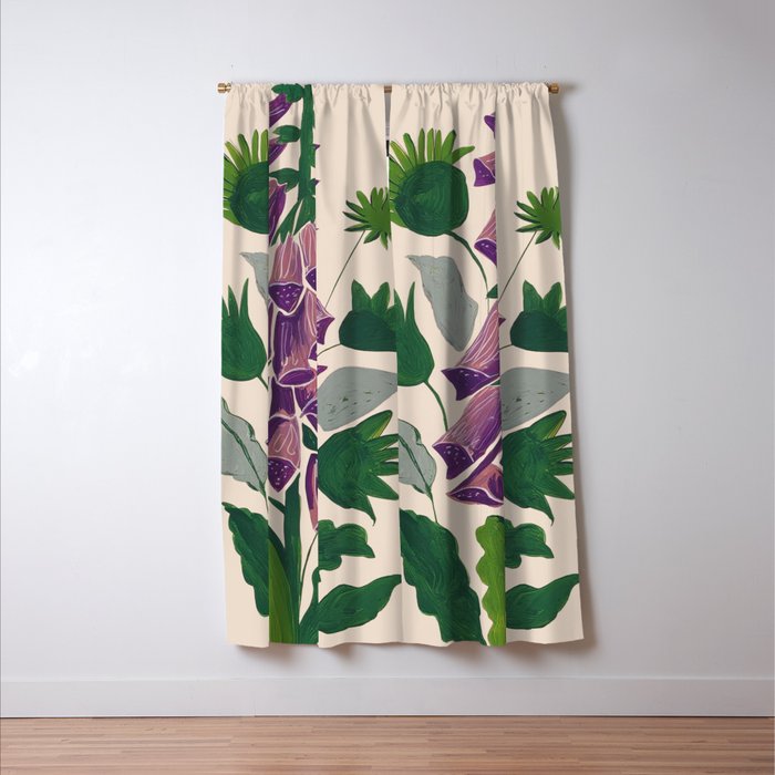 Contemporary Botanical Garden Foxglove in Bloom Window Curtain Gallery Image 3