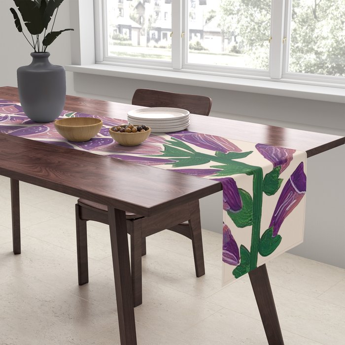 Contemporary Botanical Garden Foxglove in Bloom Table Runner Gallery Image 2