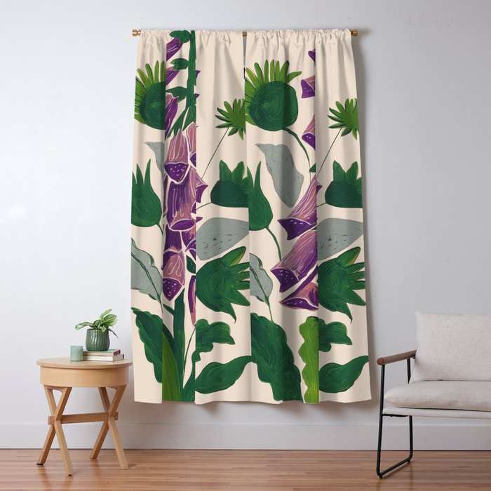 Contemporary Botanical Garden Foxglove in Bloom Window Curtain Gallery Image 5