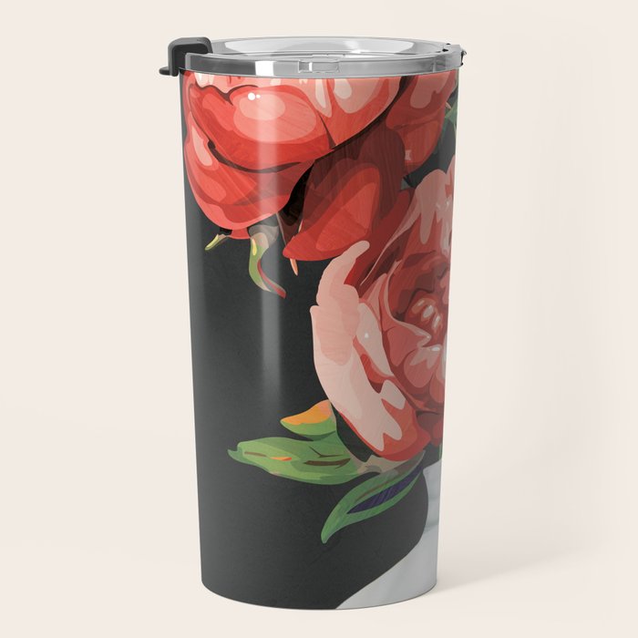 Vase of Flowers 3 Travel Mug Gallery Image 3