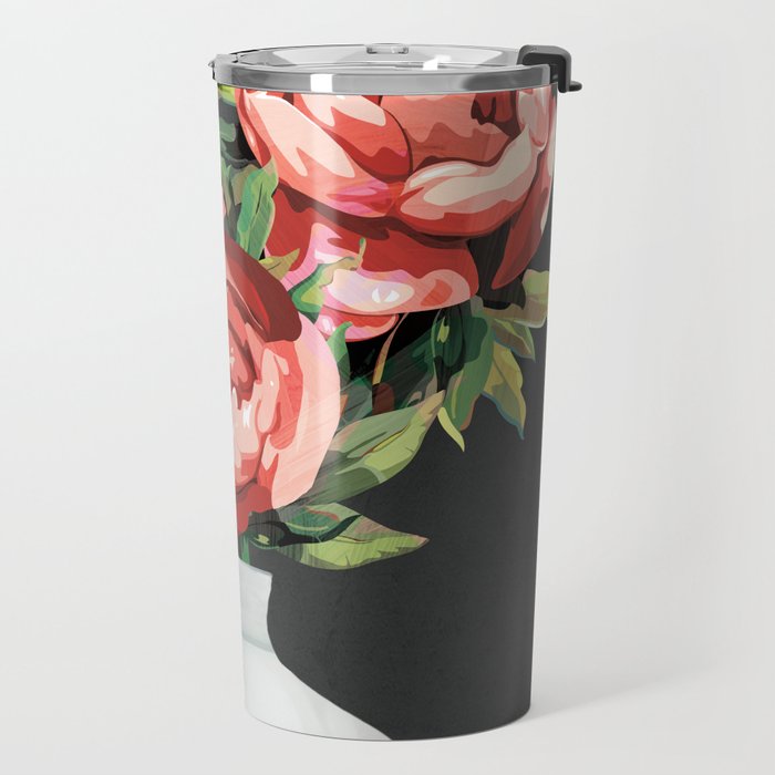 Vase of Flowers 3 Travel Mug Gallery Image 2