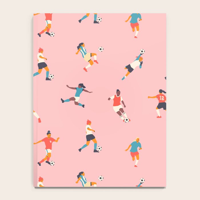 Diverse all women soccer player team drawing print Notebook Gallery Image 4