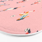 Diverse all women soccer player team drawing print Bath Mat Gallery Image 3