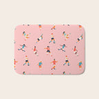 Diverse all women soccer player team drawing print Bath Mat Gallery Image 1