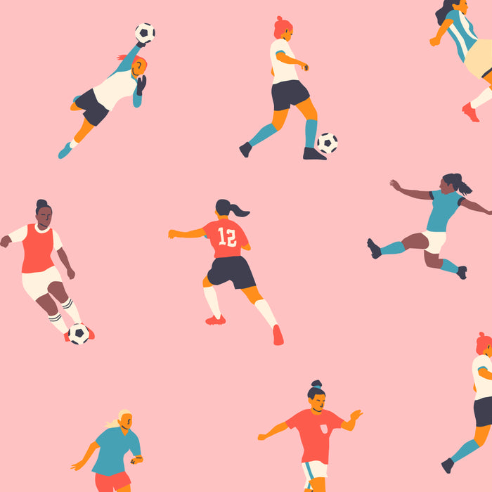 Diverse all women soccer player team drawing print Coffee Mug Gallery Image 2