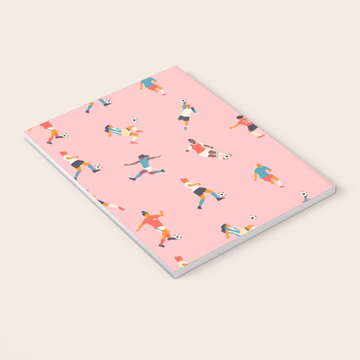 Diverse all women soccer player team drawing print Notebook Gallery Image 3