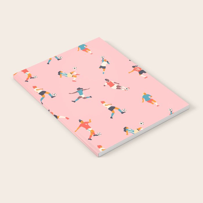 Diverse all women soccer player team drawing print Notebook Gallery Image 2