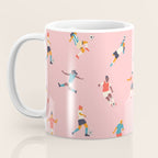 Diverse all women soccer player team drawing print Coffee Mug Gallery Image 3