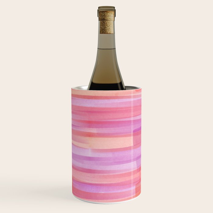 Abstract Watercolor Waves in Pink Sunset Wine Chiller Gallery Image 2