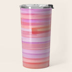Abstract Watercolor Waves in Pink Sunset Travel Mug Gallery Image 2