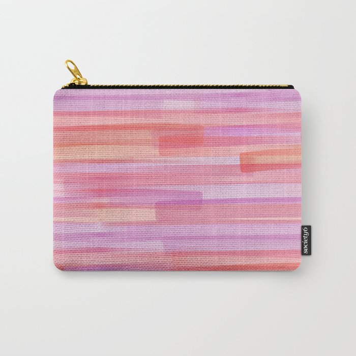 Abstract Watercolor Waves in Pink Sunset Carry All Pouch Gallery Image 1