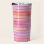 Abstract Watercolor Waves in Pink Sunset Travel Mug Gallery Image 3
