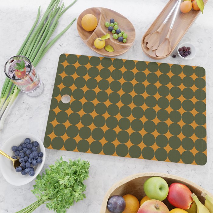 Circles/Sparks (Olive & Orange) Cutting Board Gallery Image 2