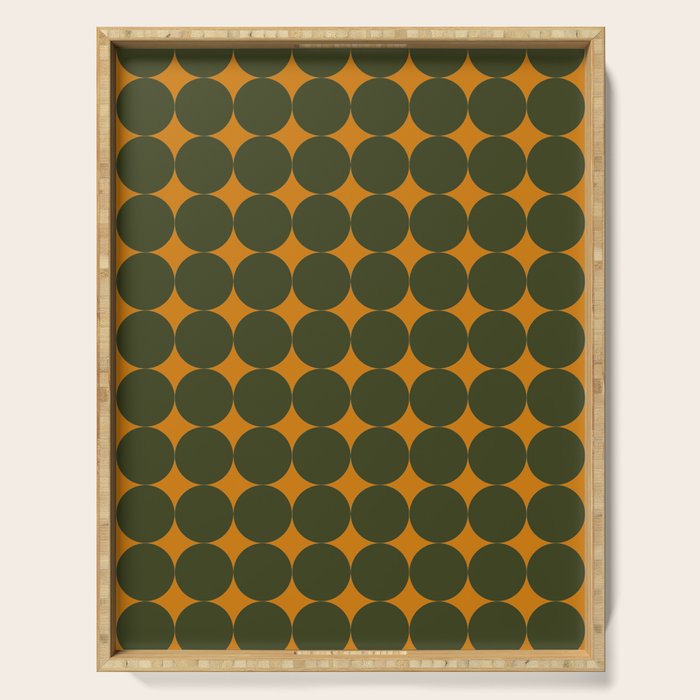 Circles/Sparks (Olive & Orange) Serving Tray Gallery Image 1