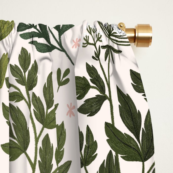 Herbarium ~ vintage inspired botanical art print ~ white Window Curtain Gallery Image 2