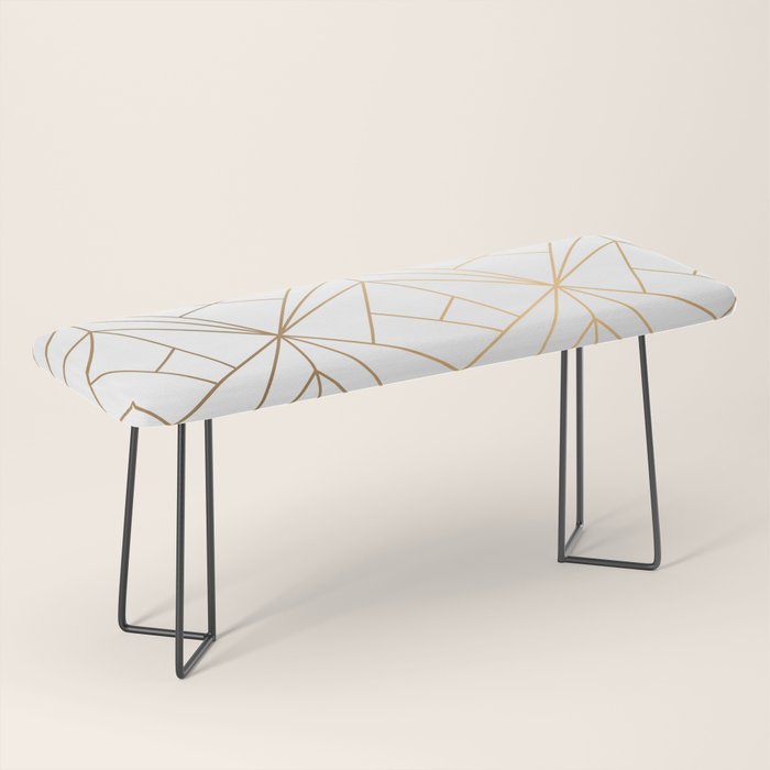 Geometric Gold Pattern With White Shimmer Bench Gallery Image 1