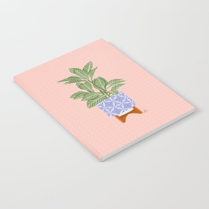 Patterned Pot Plant on Geometric Background Notebook Gallery Image 2